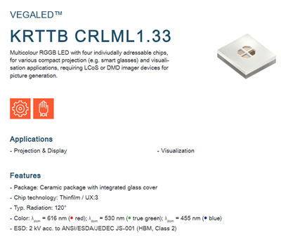 OSRAM LED Light Source KRTTB CRLML1.33